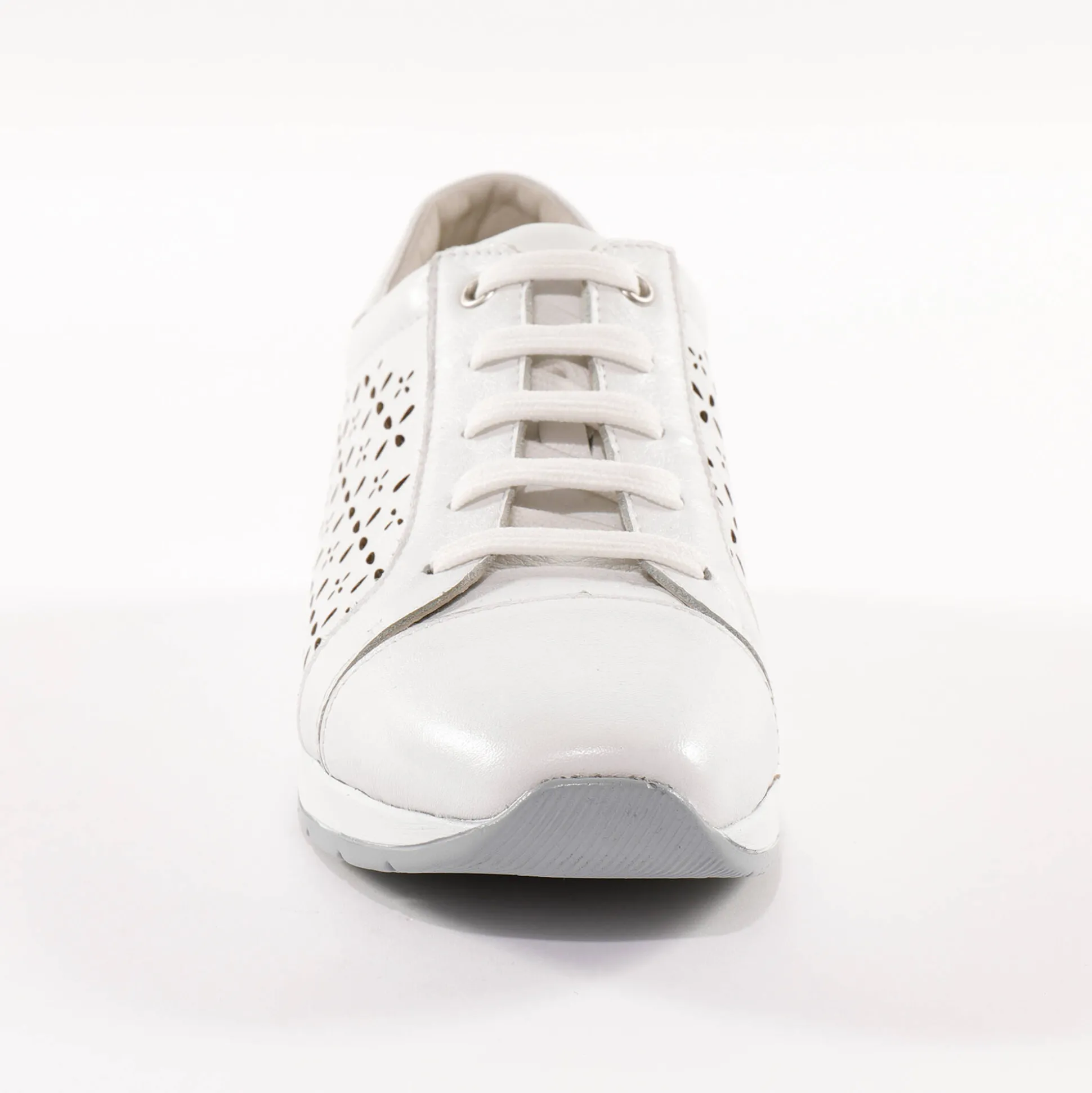 Leren sneakers met ajour