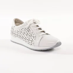 Leren sneakers met ajour