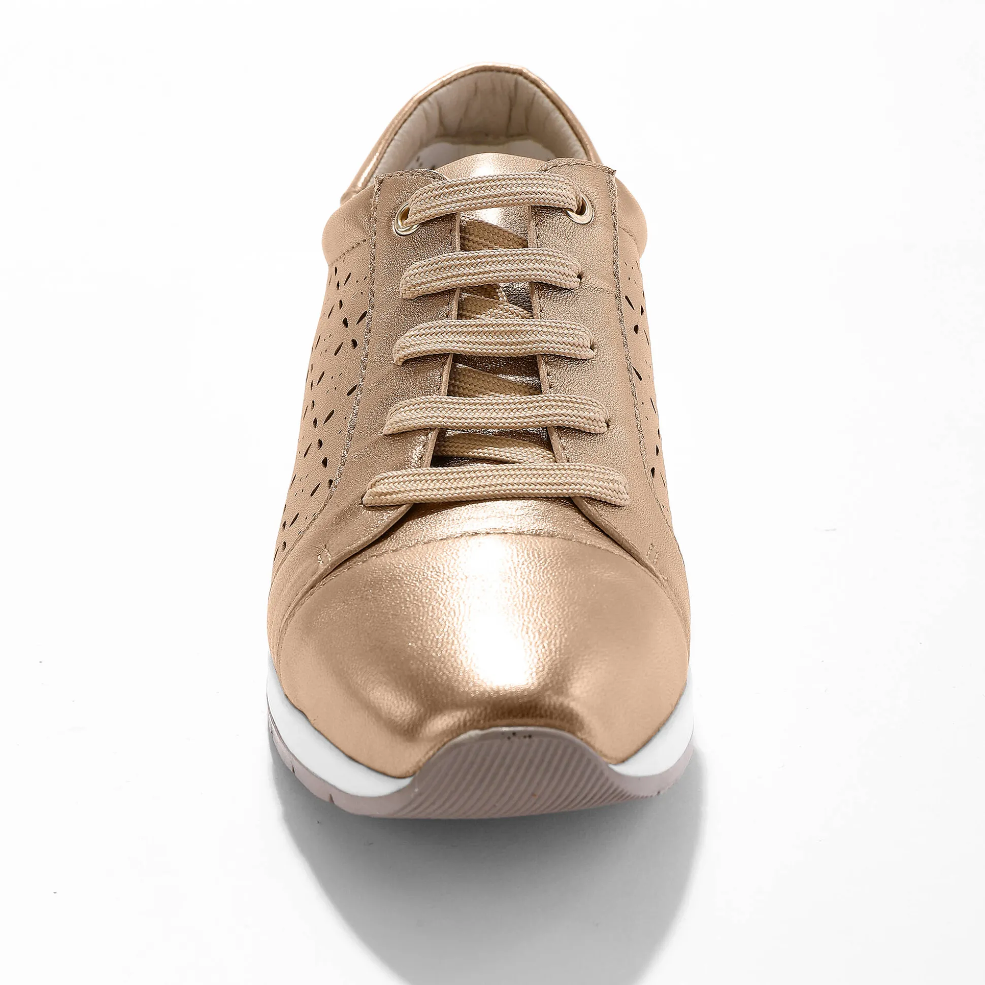 Leren sneakers met ajour