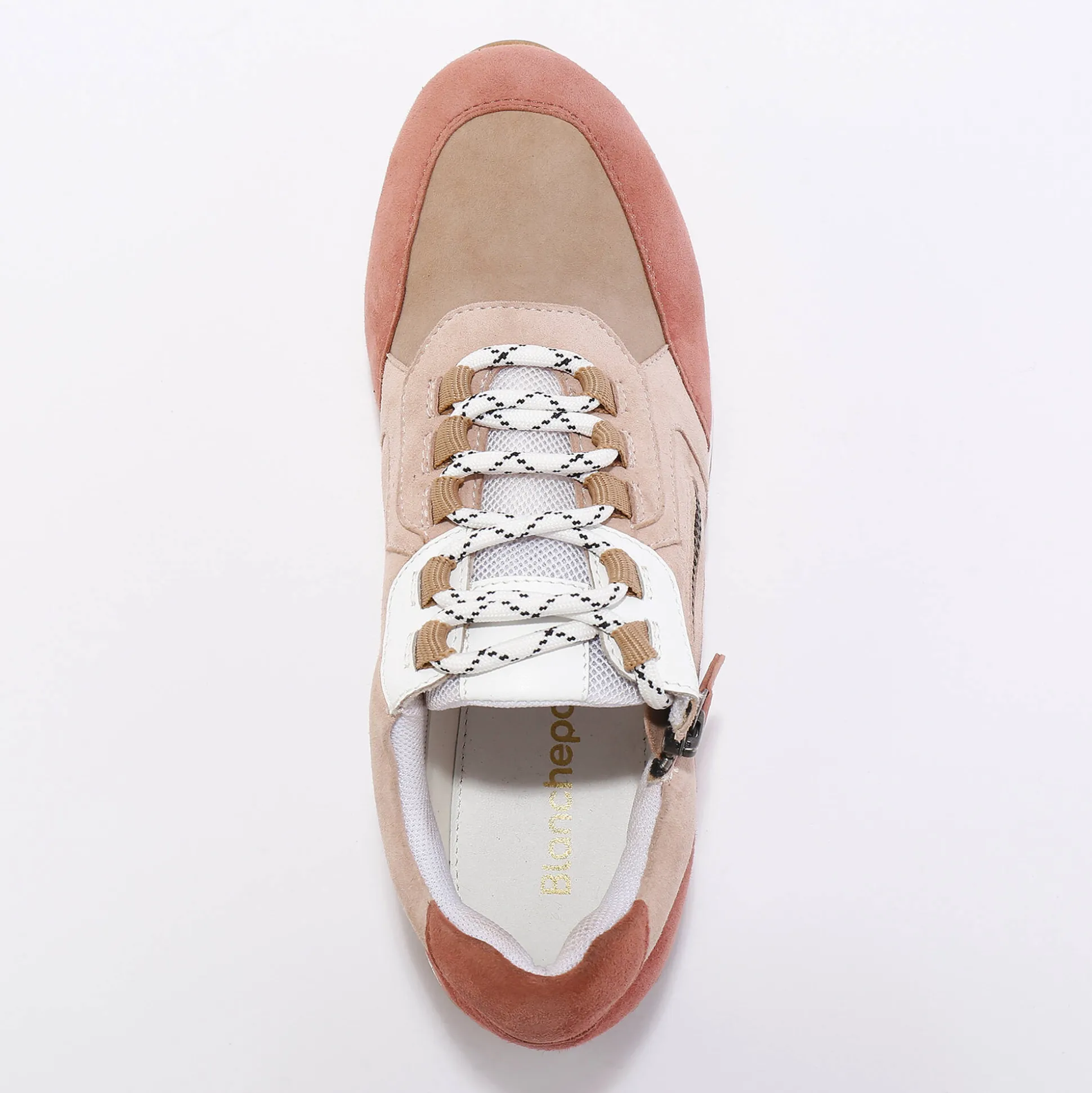 Leren sneakers met contrasterende fantasiepasjes