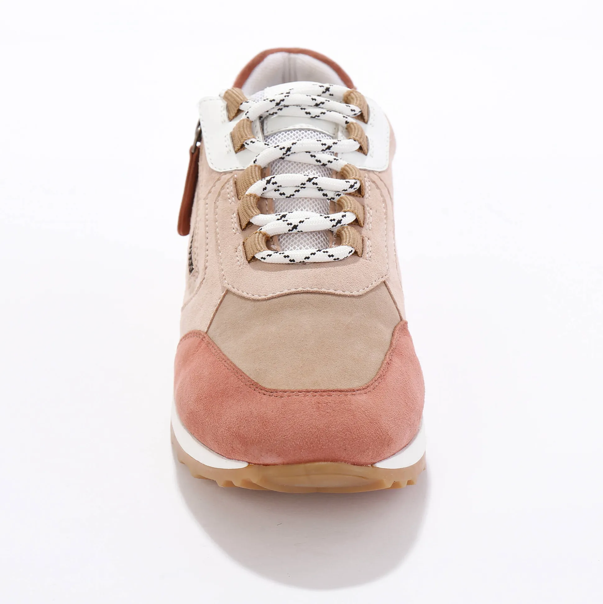 Leren sneakers met contrasterende fantasiepasjes