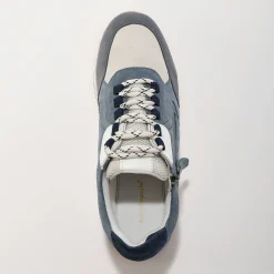 Leren sneakers met contrasterende fantasiepasjes
