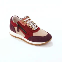 Leren sneakers met contrasterende fantasiepasjes