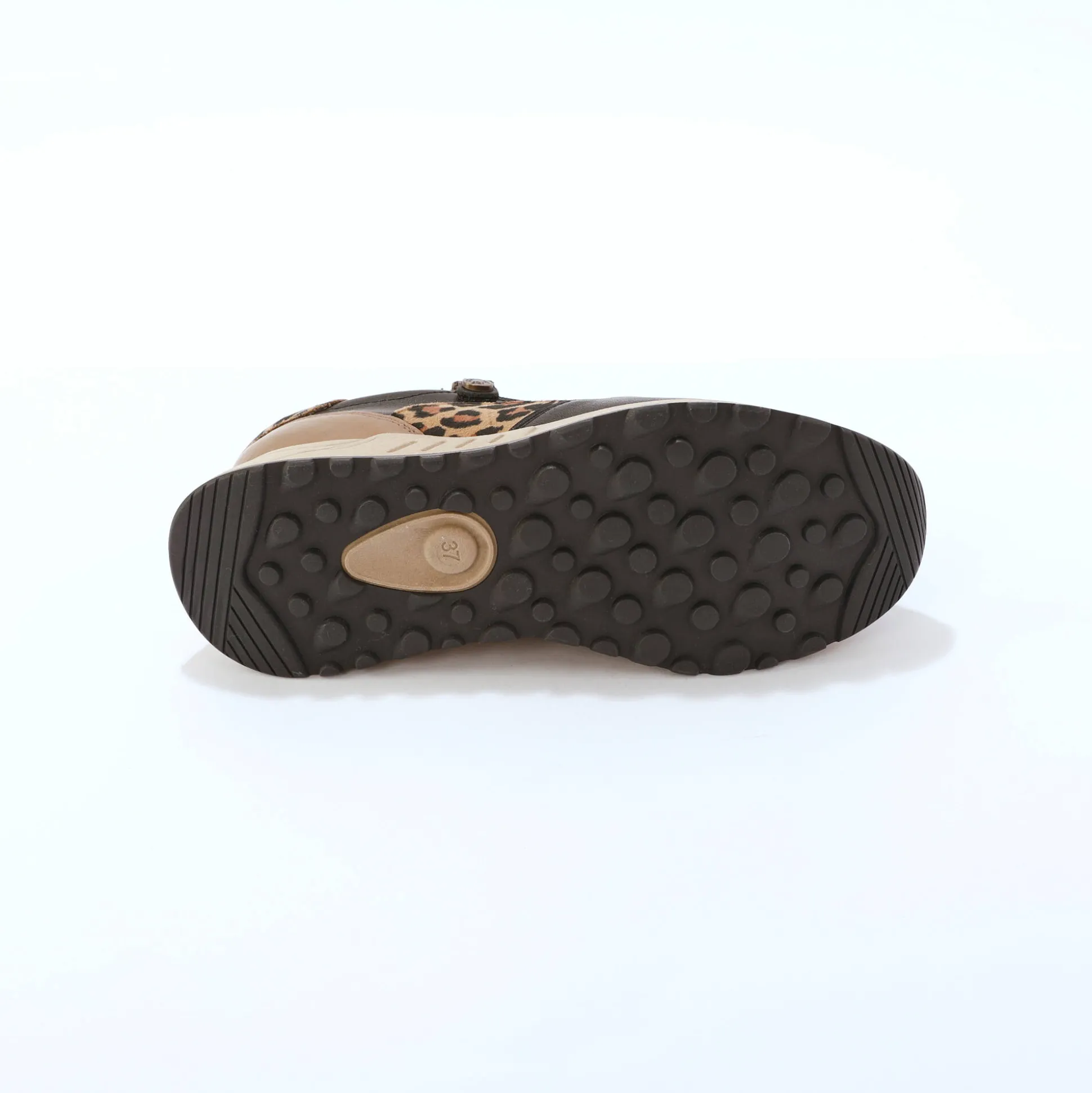 Leren sneakers met rits en veters
