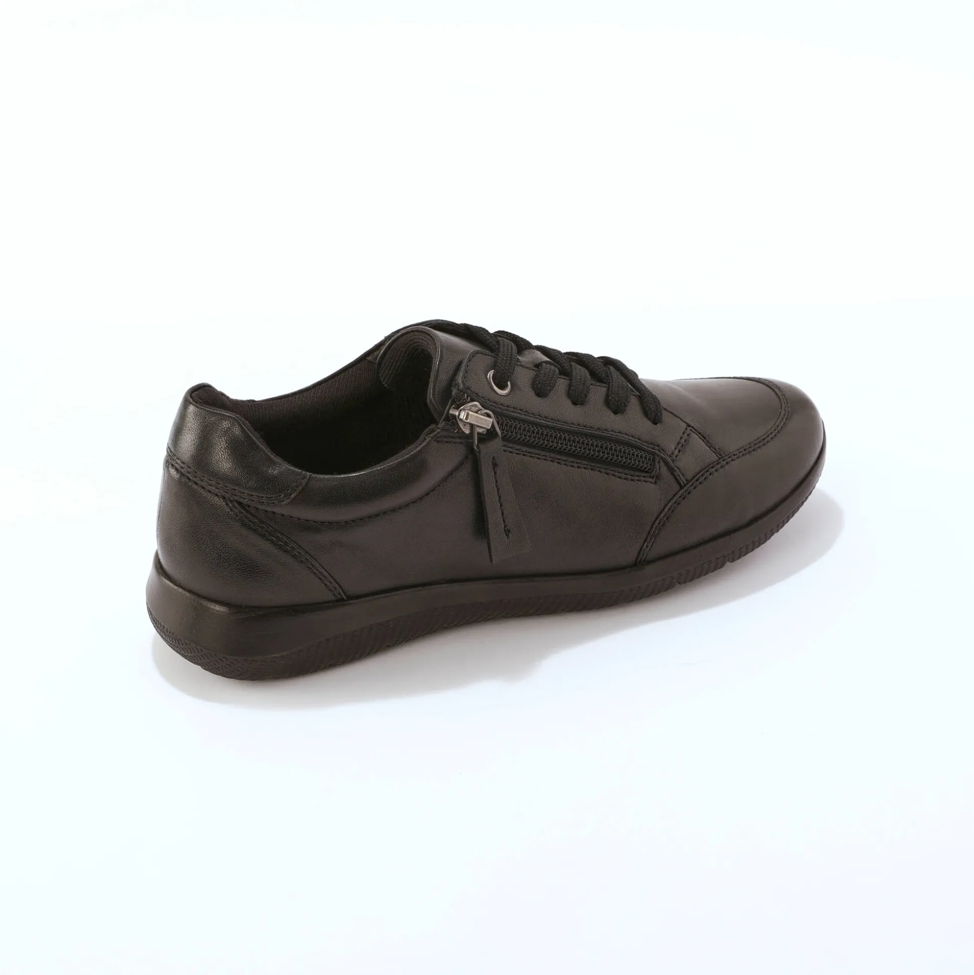 Leren sneakers met rits en veters