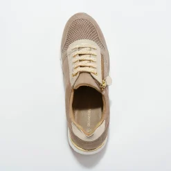 Leren sneakers met rits en veters