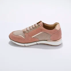 Leren sneakers met rits en veters