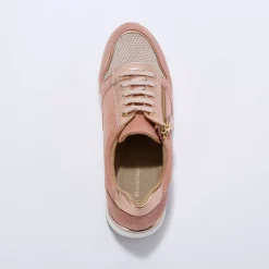 Leren sneakers met rits en veters
