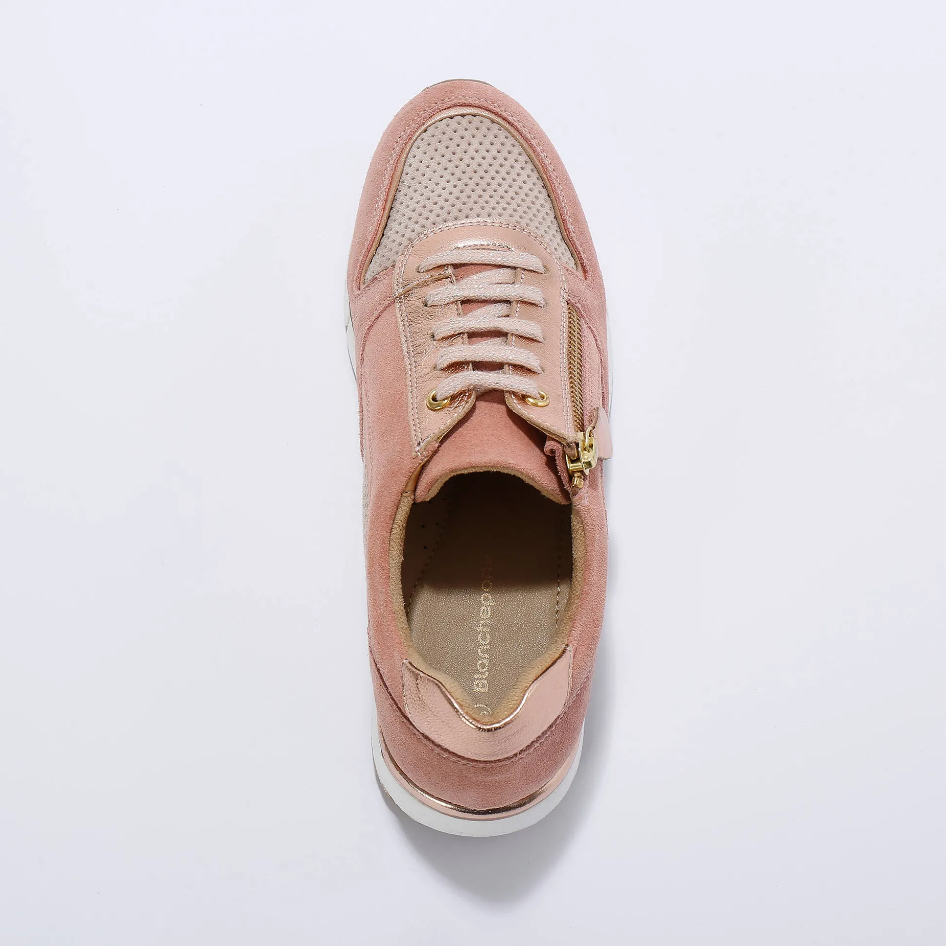 Leren sneakers met rits en veters