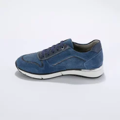 Leren sneakers met rits en veters