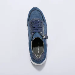 Leren sneakers met rits en veters