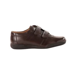 Leren sneakers met scratchsluiting