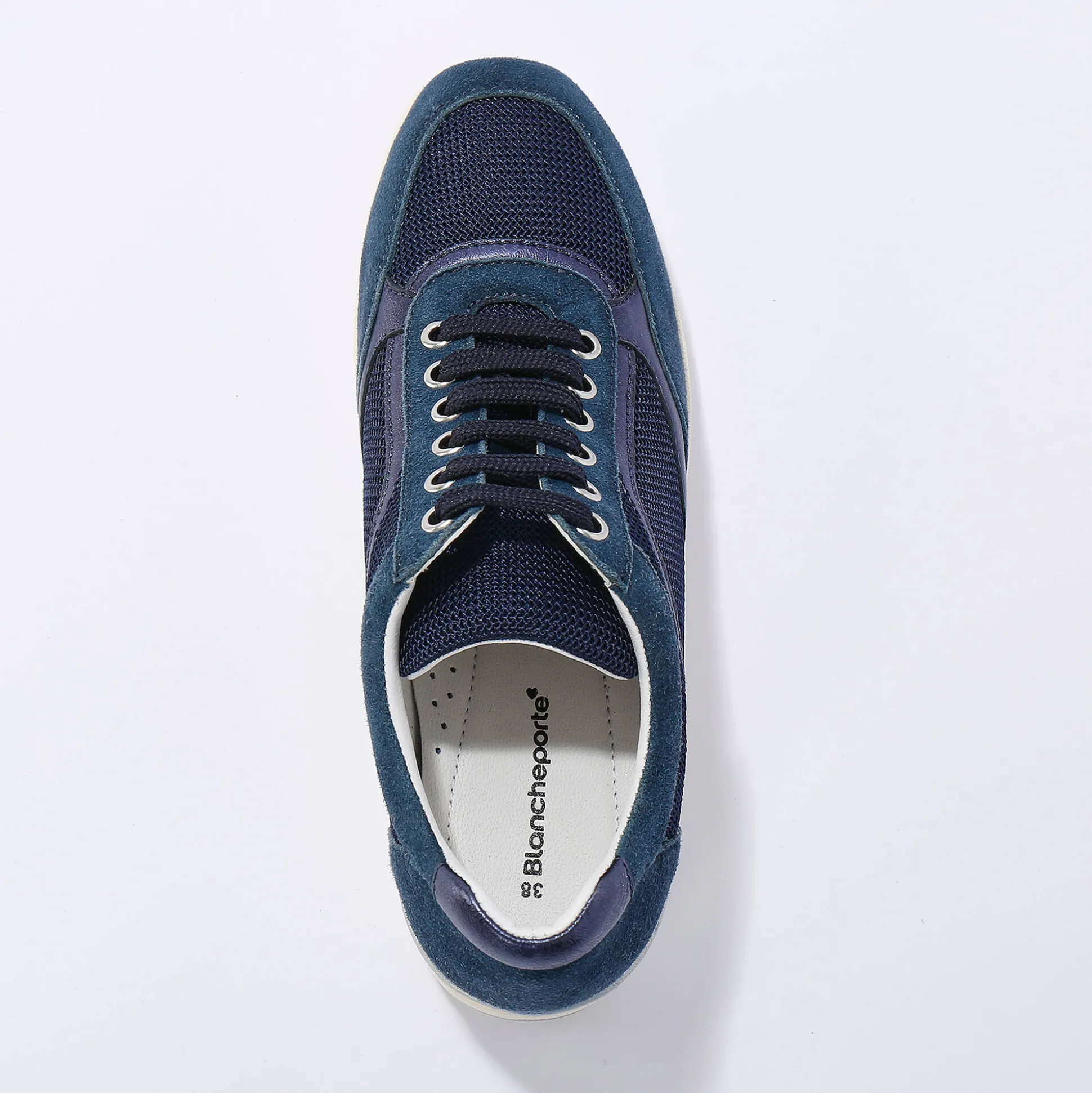 Leren sneakers met sleehak, LWG-gecertificeerd