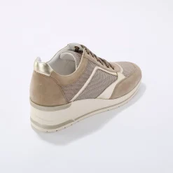 Leren sneakers met sleehak, LWG-gecertificeerd