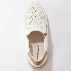 Leren sneakers met sleehak en rits