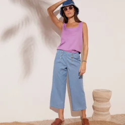 Lichte jeans met knooppand