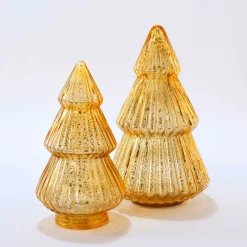 Lichtgevende kerstboom met leds, goudkleurig glas