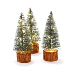 Lichtgevende kerstboom met leds - set van 3