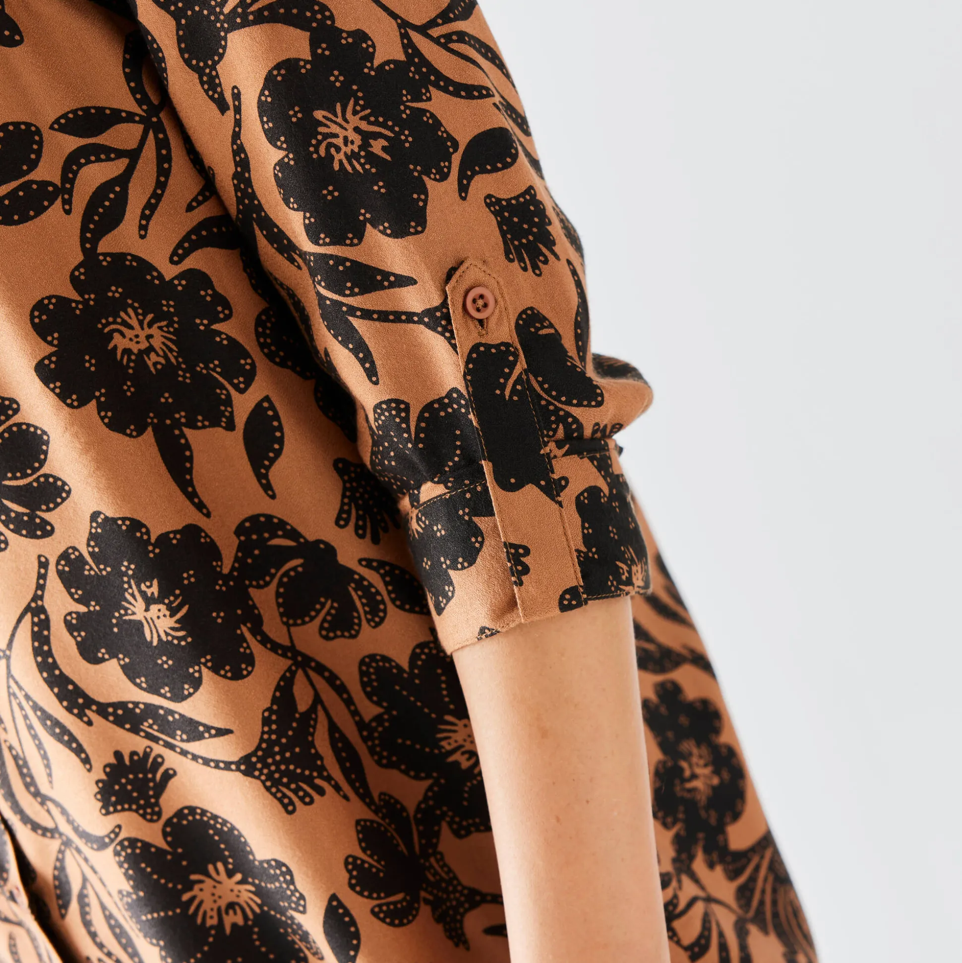 Likethemd met tweekleurige print, crêpe