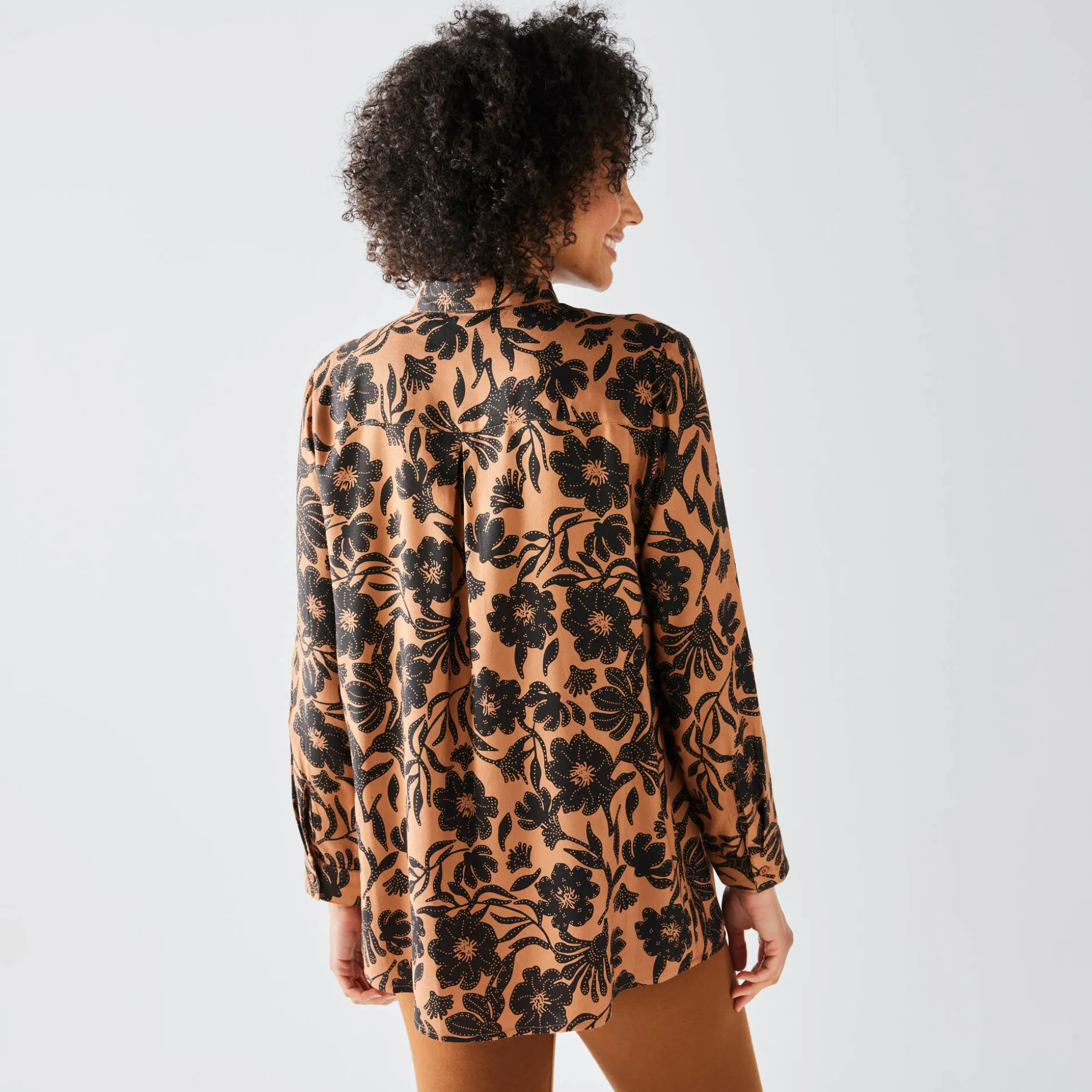 Likethemd met tweekleurige print, crêpe