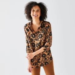 Likethemd met tweekleurige print, crêpe