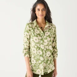 Likethemd met tweekleurige print, crêpe