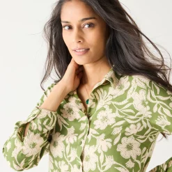 Likethemd met tweekleurige print, crêpe