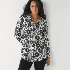 Likethemd met tweekleurige print, crêpe