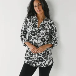 Likethemd met tweekleurige print, crêpe