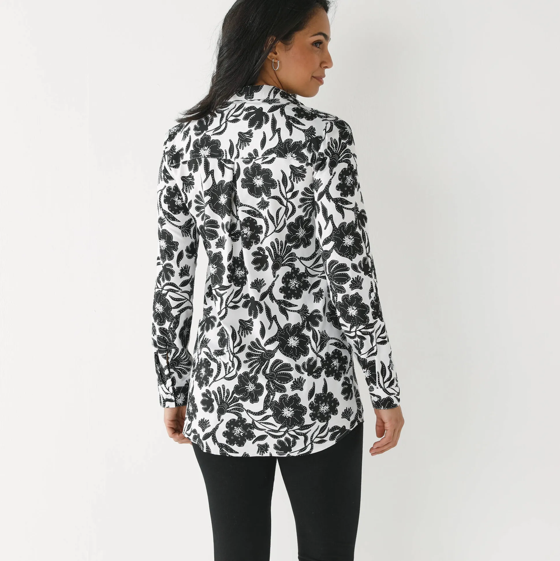 Likethemd met tweekleurige print, crêpe