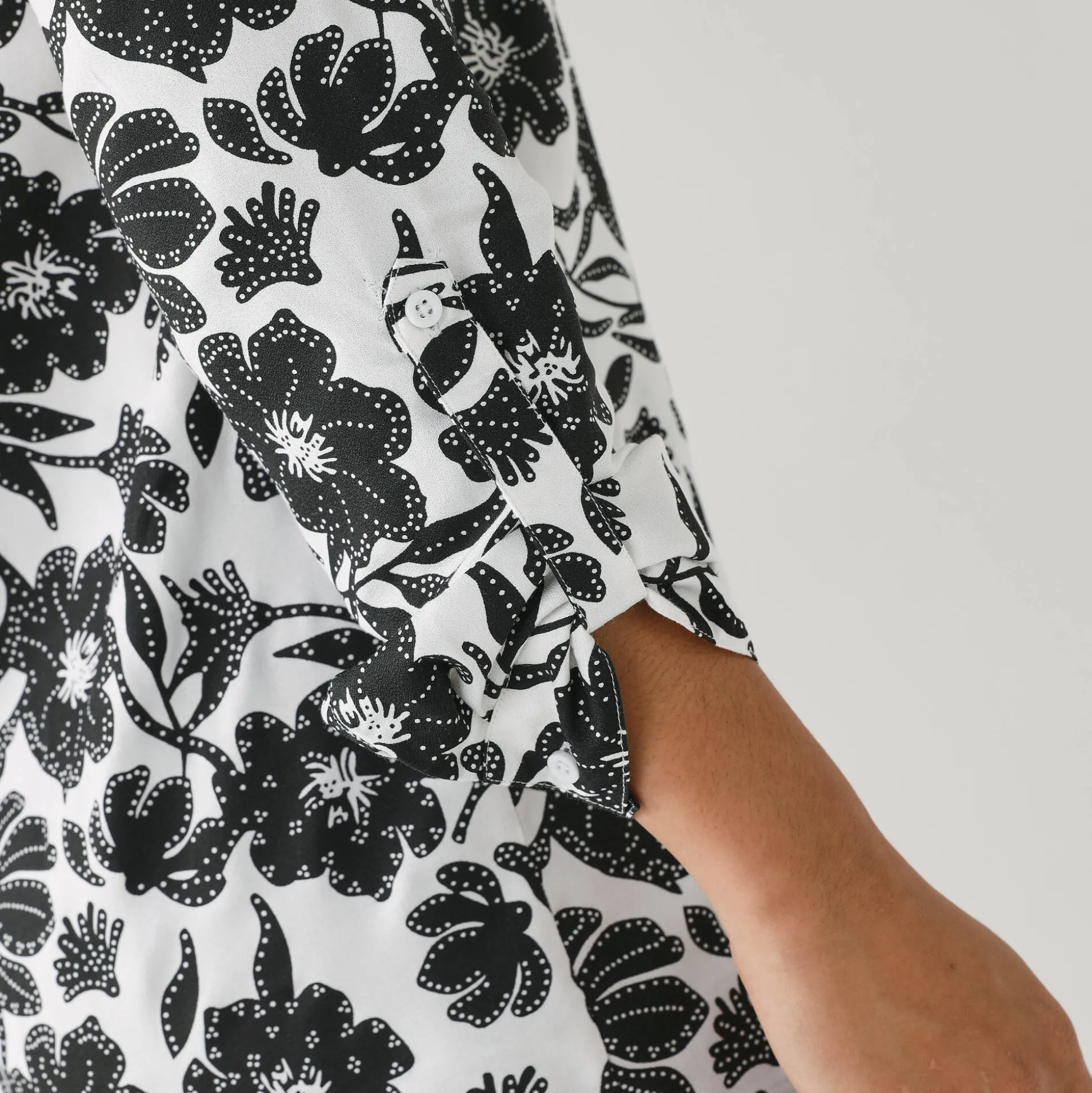 Likethemd met tweekleurige print, crêpe