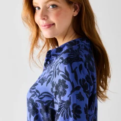 Likethemd met tweekleurige print, crêpe