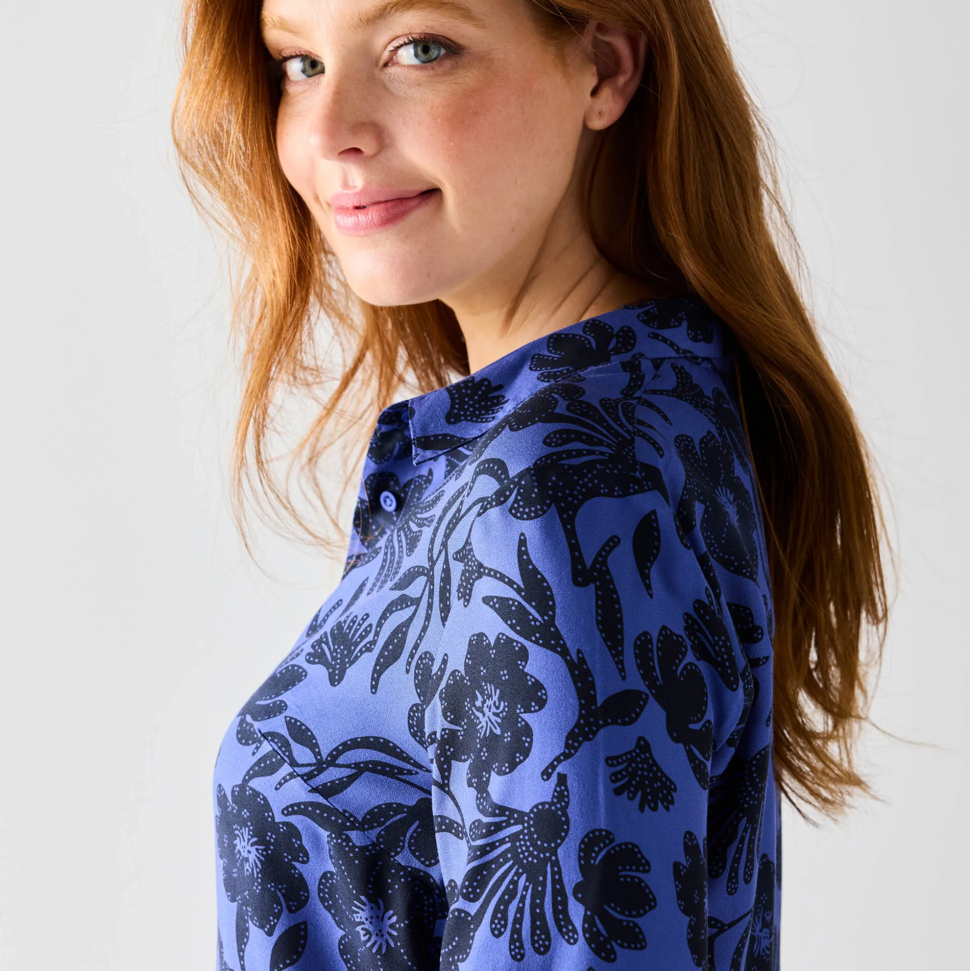 Likethemd met tweekleurige print, crêpe