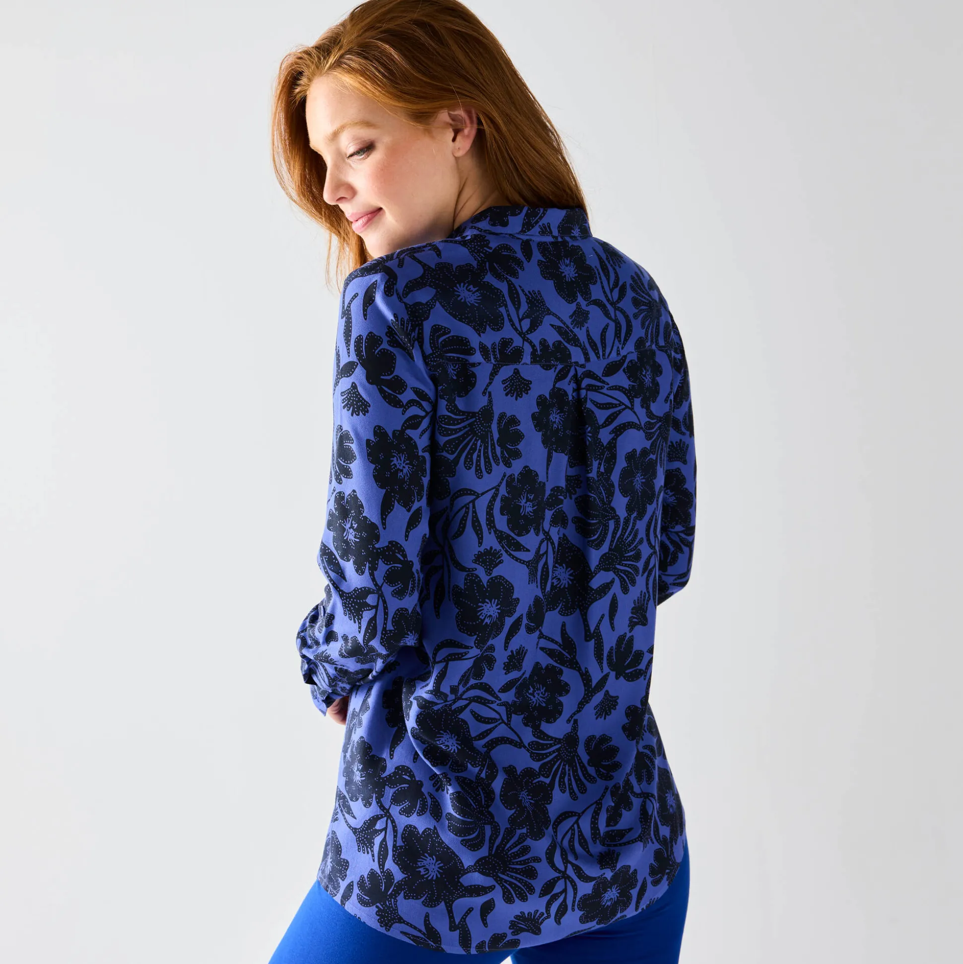 Likethemd met tweekleurige print, crêpe