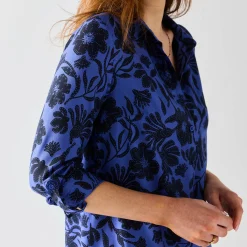 Likethemd met tweekleurige print, crêpe