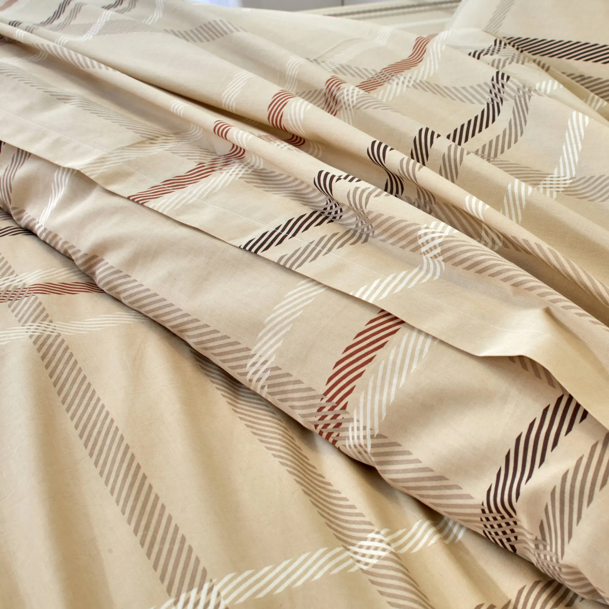 Linge de lit Karl imprimé écossais, en coton