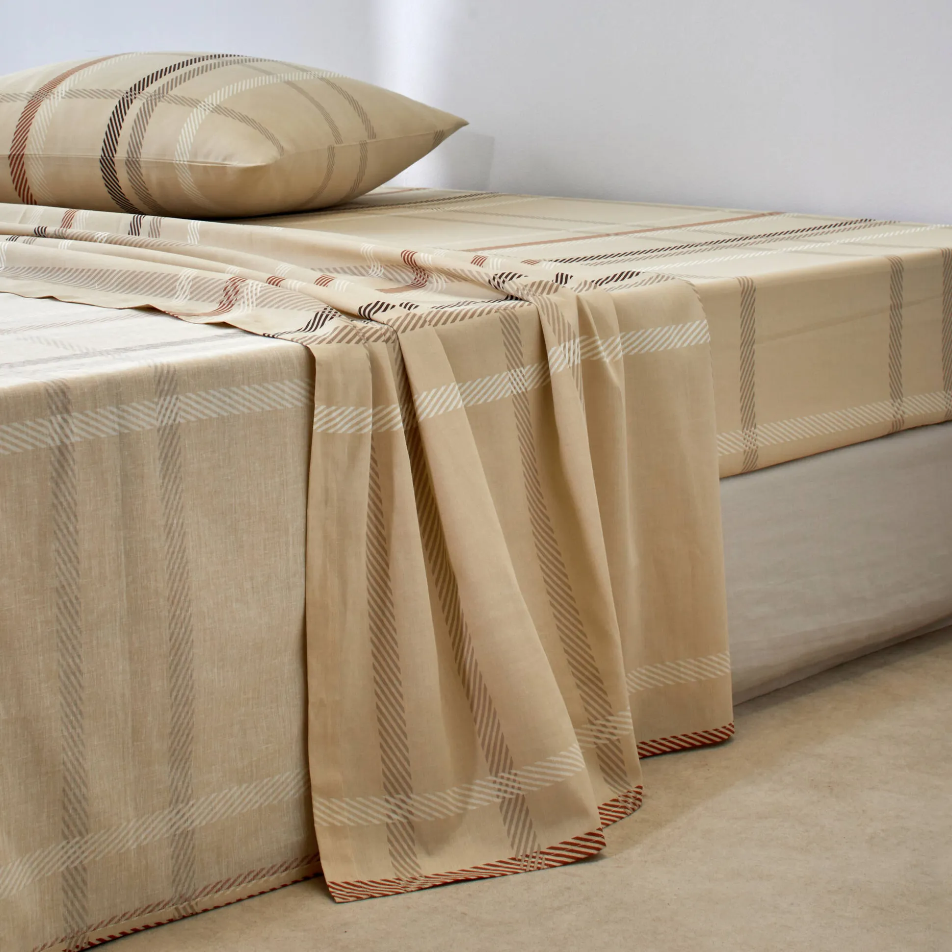 Linge de lit Karl imprimé écossais, en coton
