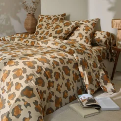 Linge de lit Pedro en polycoton imprimé peau de bête