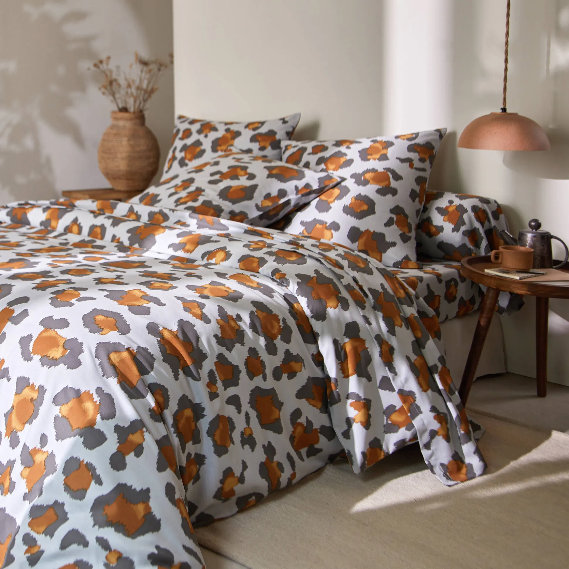 Linge de lit Pedro en polycoton imprimé peau de bête
