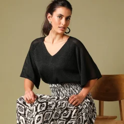 Loose trui in Lurex® tricot