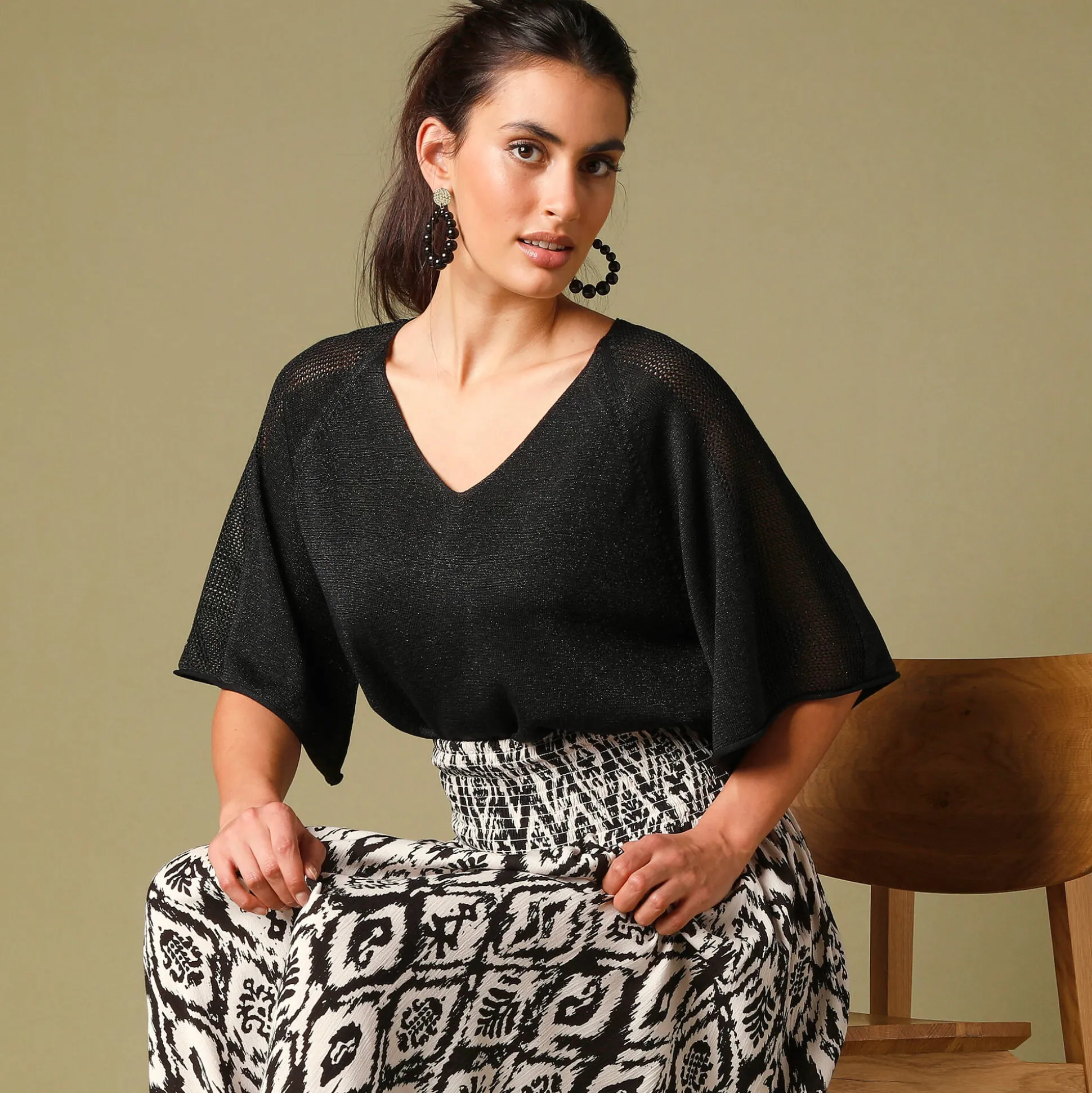 Loose trui in Lurex® tricot