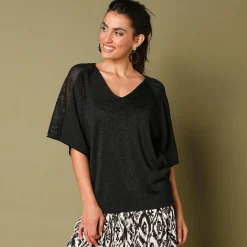 Loose trui in Lurex® tricot