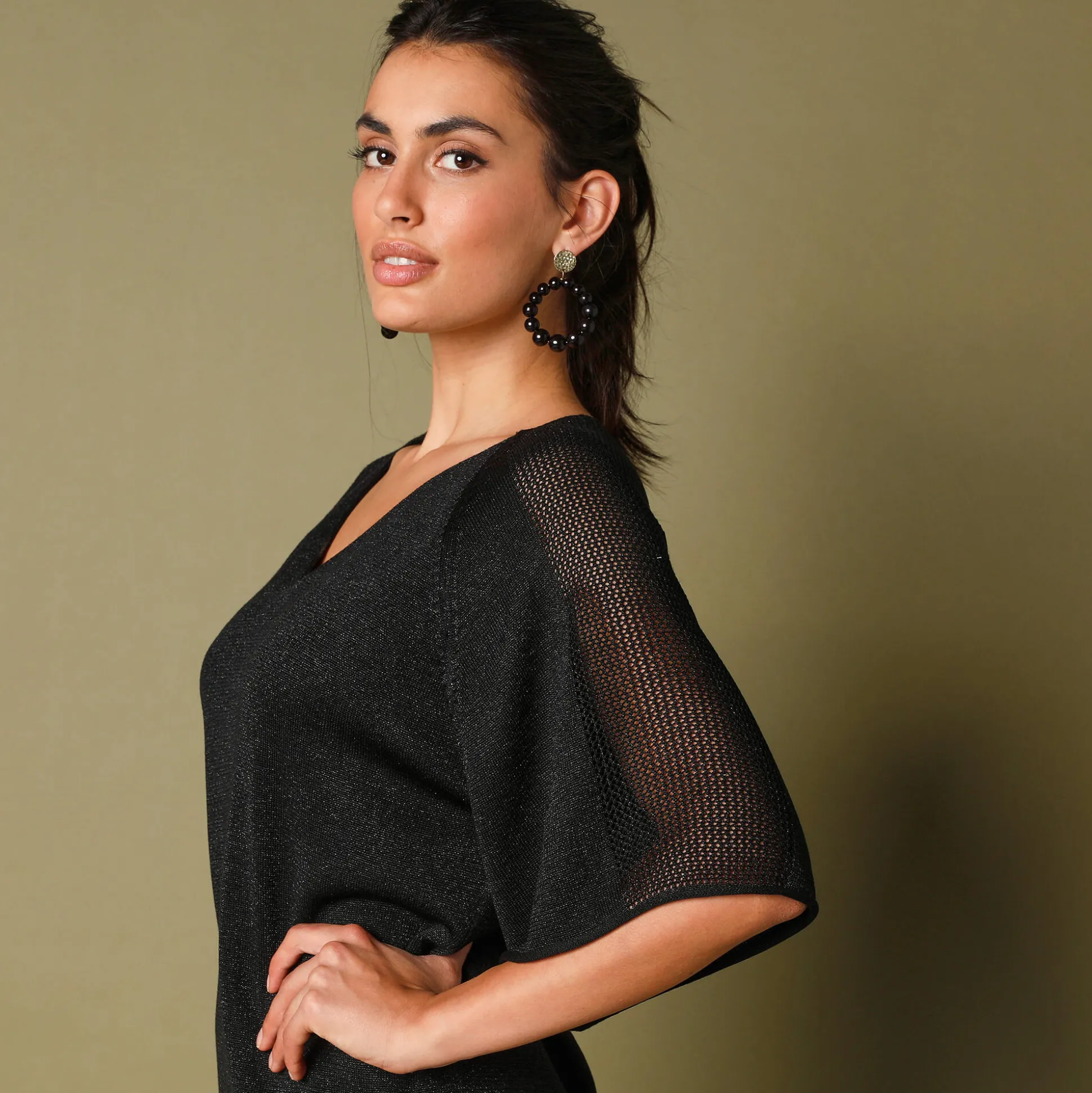 Loose trui in Lurex® tricot