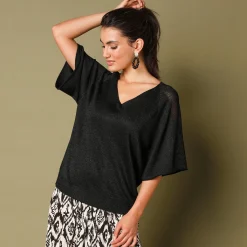 Loose trui in Lurex® tricot