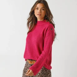 Loose trui, lange en ruime mouwen, patenttricot