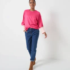 Loose trui met ellebooglange mouwen, zachte touch