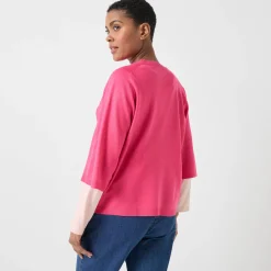 Loose trui met ellebooglange mouwen, zachte touch