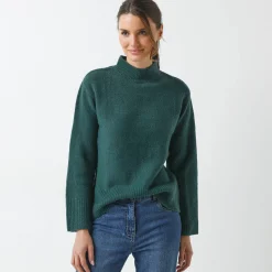 Loose trui met opstaande kraag, ruime mouwen