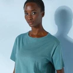 Loose' T-shirt in katoen, effen