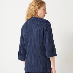 Loose vest met knopen, 7/8-mouwen